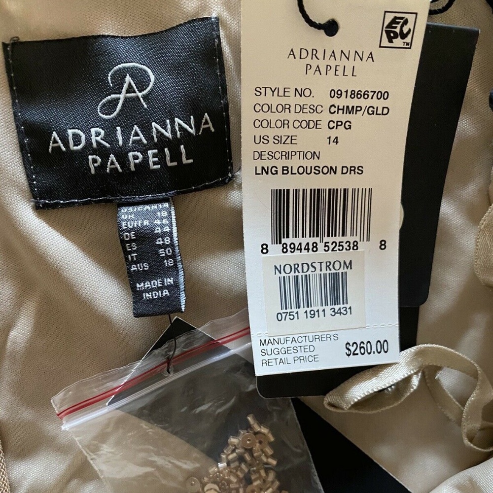 Adrianna Papell Embellished Blouson Gown 14 - Picture 8 of 8